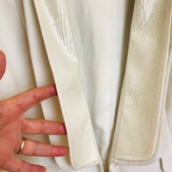 Greylin White Tuxedo Jacket With Sequins - Picture 8 of 9